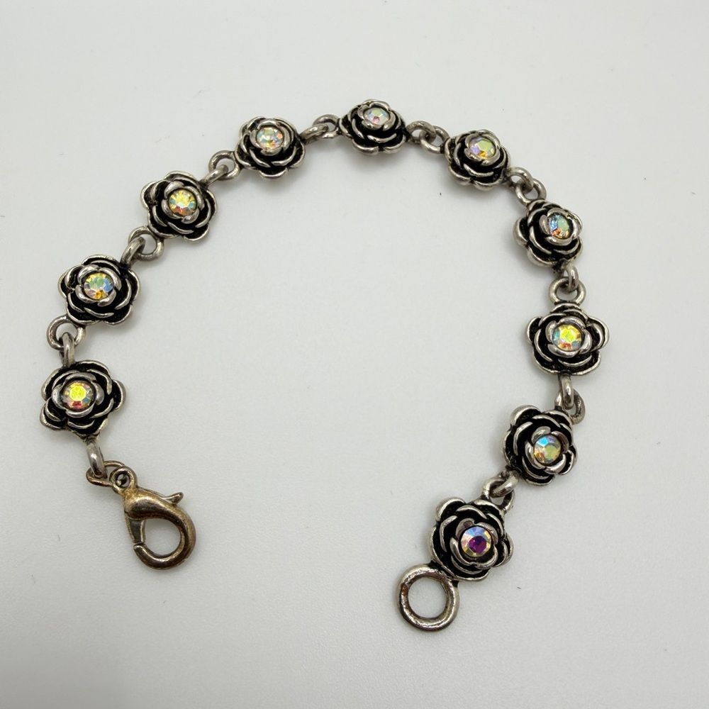 Vintage Premier Designs Aurora Borealis rhinestone "Primrose" bracelet!